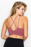 OTOS Active Trendy Cross Back Front Slit Sports Bra 1210 - Rosa Apparel