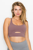 OTOS Active Trendy Cross Back Front Slit Sports Bra 1210 - Rosa Apparel