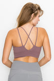 OTOS Active Trendy Cross Back Front Slit Sports Bra 1210 - Rosa Apparel