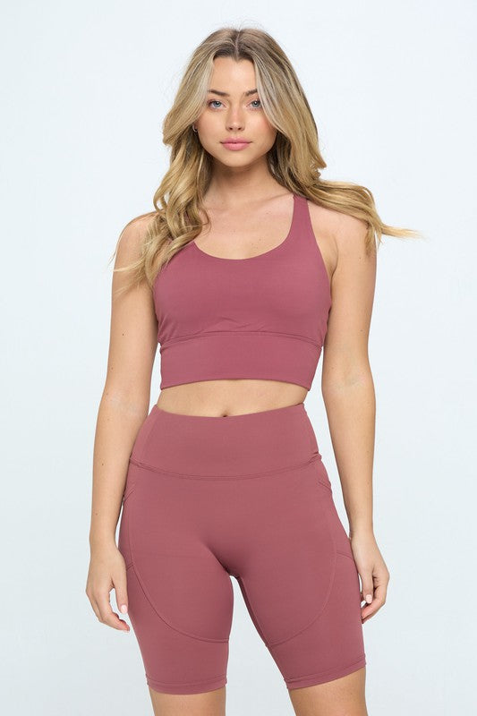 OTOS Criss Cross Back Sports Yoga Bra Activewear - Rosa Apparel