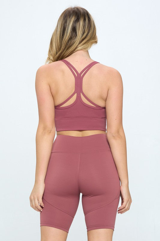 OTOS Criss Cross Back Sports Yoga Bra Activewear - Rosa Apparel