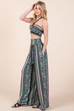 Orange Farm Boho Print Wide Leg Pants with Pockets - Rosa Apparel