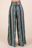 Orange Farm Boho Print Wide Leg Pants with Pockets - Rosa Apparel