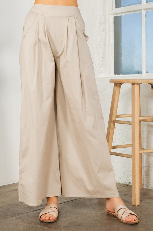 Orange Farm Cotton Wide Leg Pants with Side Pockets - Rosa Apparel