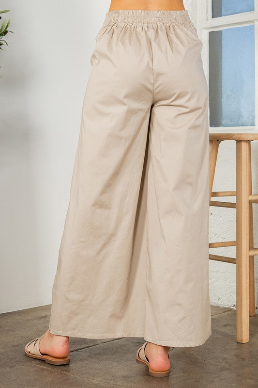 Orange Farm Cotton Wide Leg Pants with Side Pockets - Rosa Apparel