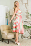 Orange Farm Cut Out Stripe Dress with Pockets - Rosa Apparel