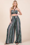 Orange Farm Halter Crop Top and Wide Leg Pants set - Rosa Apparel