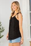 Orange Farm Lace overlay Sleeveless Top - Rosa Apparel