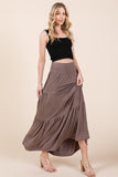 Orange Farm Solid Tiered Ruffle Skirt - Rosa Apparel