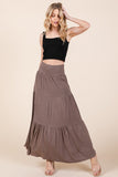 Orange Farm Solid Tiered Ruffle Skirt - Rosa Apparel