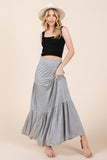 Orange Farm Solid Tiered Ruffle Skirt - Rosa Apparel