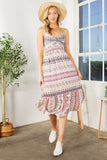 Orange Farm Tribal Print Tiered Maxi Dress - Rosa Apparel