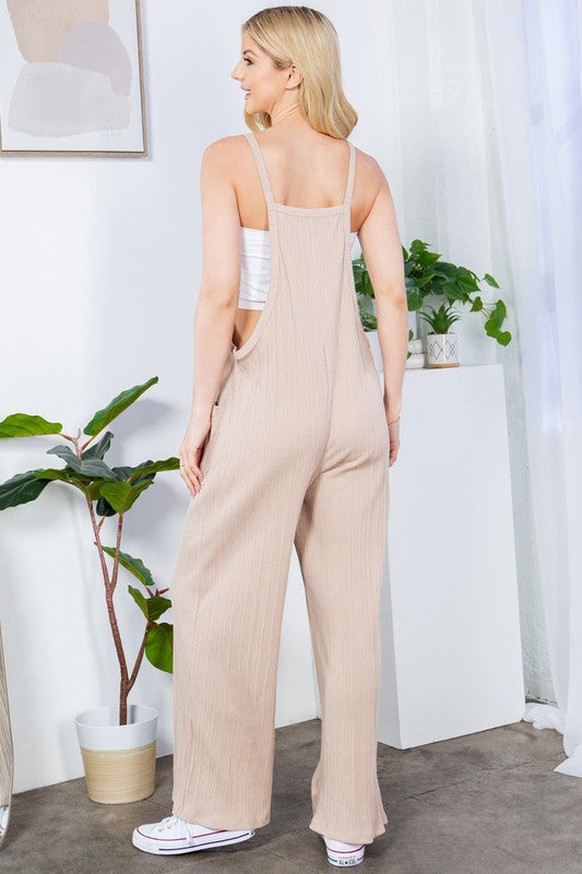 Orange Farm Wide Leg Premium Cotton Rib Overalls - Rosa Apparel