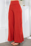 Orange Farm Wide Leg Ribbed Pants with Side Pockets - Rosa Apparel