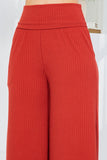 Orange Farm Wide Leg Ribbed Pants with Side Pockets - Rosa Apparel