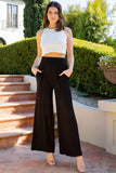 Orange Farm Wide Leg Ribbed Pants with Side Pockets - Rosa Apparel