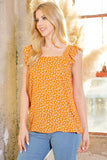 Orange Farm Woven Ruffle Sleeve Top - Rosa Apparel