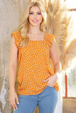 Orange Farm Woven Ruffle Sleeve Top - Rosa Apparel