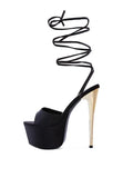 PASSION DRAMATIC PLATFORM LACE-UP HEEL SANDALS - Rosa Apparel