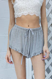 POL Casual Light Weight Ruffle Trim Drawstrings Loose Shorts - Rosa Apparel