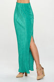 Renee C. Formal Plisse Maxi Skirt with Slit - Rosa Apparel