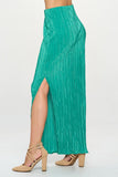 Renee C. Formal Plisse Maxi Skirt with Slit - Rosa Apparel