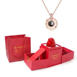 S925 silver Projection Necklace With Exquisite Rose Gift Box - Rosa Apparel