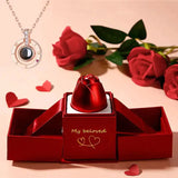 S925 silver Projection Necklace With Exquisite Rose Gift Box - Rosa Apparel