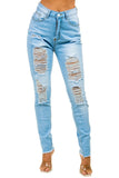 SEXY DENIM JEAN High waist front button By Claude - Rosa Apparel