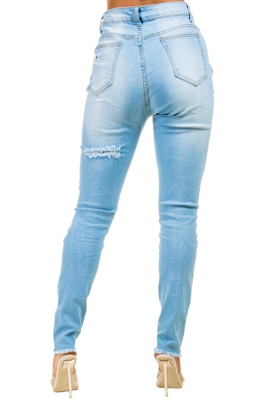 SEXY DENIM JEAN High waist front button By Claude - Rosa Apparel