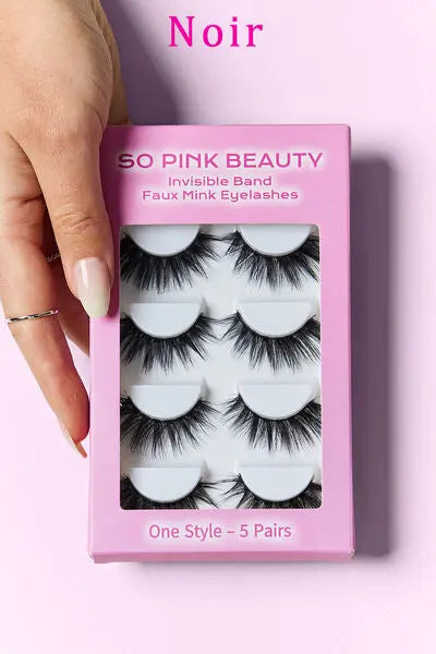 SO PINK BEAUTY Faux Mink Eyelashes 5 Pairs - Rosa Apparel