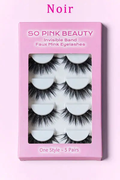 SO PINK BEAUTY Faux Mink Eyelashes 5 Pairs - Rosa Apparel