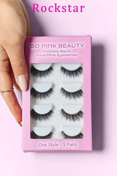 SO PINK BEAUTY Faux Mink Eyelashes 5 Pairs - Rosa Apparel