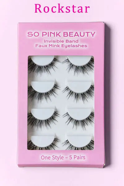 SO PINK BEAUTY Faux Mink Eyelashes 5 Pairs - Rosa Apparel