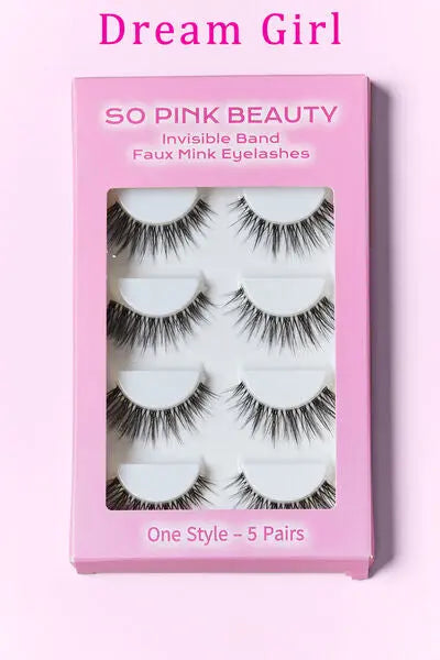 SO PINK BEAUTY Faux Mink Eyelashes 5 Pairs - Rosa Apparel