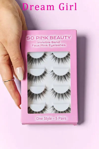 SO PINK BEAUTY Faux Mink Eyelashes 5 Pairs - Rosa Apparel