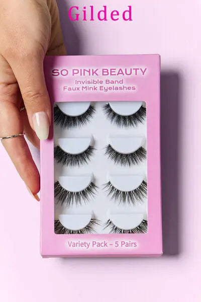 SO PINK BEAUTY Faux Mink Eyelashes Variety Pack 5 Pairs - Rosa Apparel