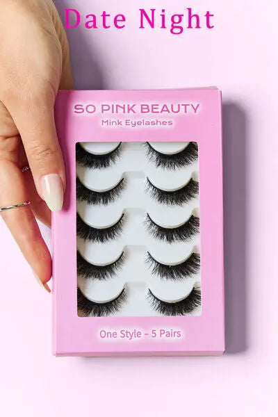 SO PINK BEAUTY Mink Eyelashes 5 Pairs - Rosa Apparel