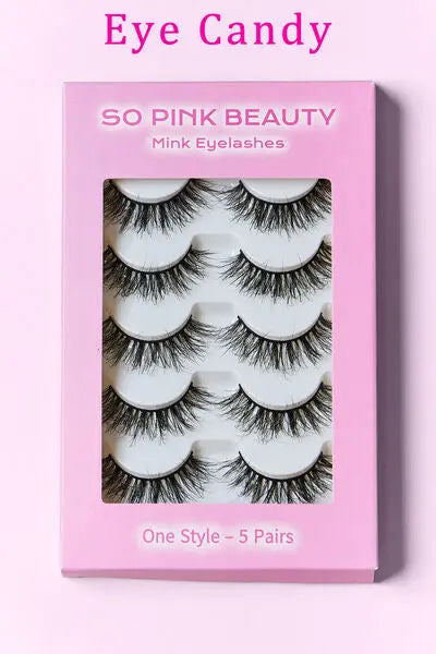 SO PINK BEAUTY Mink Eyelashes 5 Pairs - Rosa Apparel