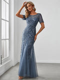 Sequin Shiny Fishtail Tulle Dresses - Rosa Apparel