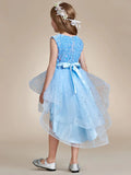 Sequin Sleeveless High-Low Flower Girl Dresses - Rosa Apparel