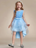 Sequin Sleeveless High-Low Flower Girl Dresses - Rosa Apparel