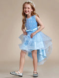 Sequin Sleeveless High-Low Flower Girl Dresses - Rosa Apparel