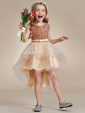 Sequin Sleeveless High-Low Flower Girl Dresses - Rosa Apparel