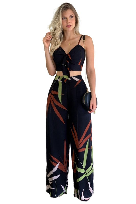 Sexy Casual Summer Two Piece Sleeveless Cami And Pant Set By Claude - Rosa Apparel