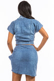 Sexy Denim Two Piece Set By Claude - Rosa Apparel