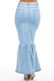 Sexy Maxi Denim Bodycon Skirt By Claude - Rosa Apparel