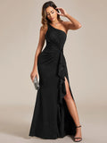 Shining One-Shoulder Spaghetti Strap Dresses - Rosa Apparel