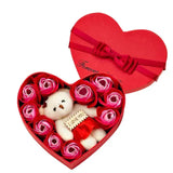 Skivania Heart-shape Soap Flower Gift Box Valentines Day Scented Rose Petals with Bear - Rosa Apparel