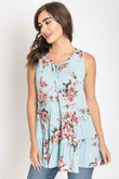 Sleeveless Floral Tiered Tunic by EG Fashion - Rosa Apparel